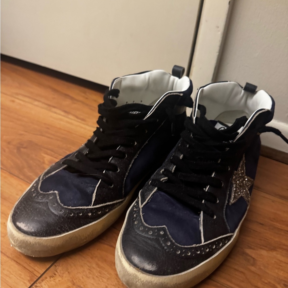 Golden Goose Wmns Mid Star 'Medieval Blue Silver Glitter'